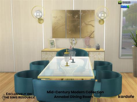 The Sims Resource Mid Century Modern Collection Annabel Dining Room