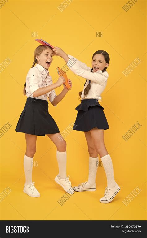 Schoolgirls Fight Image And Photo Free Trial Bigstock