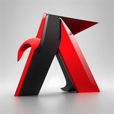 Premium Photo A Letter 3d Logo With Colors Red And Black Modern Fonts And A White Background