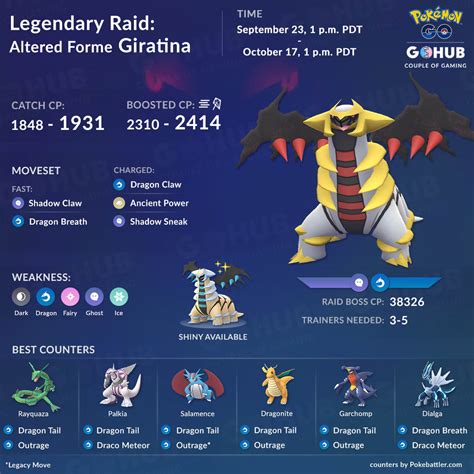 Pok Mon Go Giratina Forma Modificada Y Shiny Regresa A Las