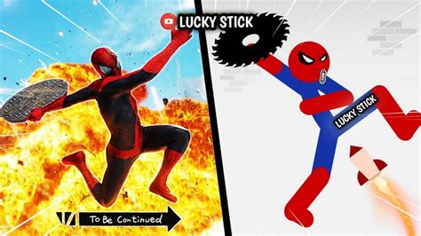 Spiderstickman Vs Spiderman Funny Moments And Epic Moments Stickman