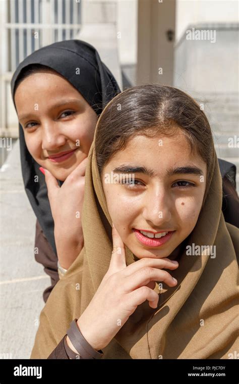 Islamic Republic Of Iran Tehran Iranian School Girls Stock Photo Alamy