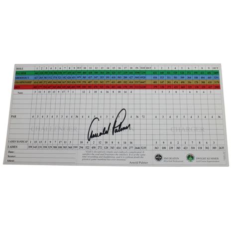 Lot Detail - Arnold Palmer Signed Bay Hill Official Scorecard JSA ALOA