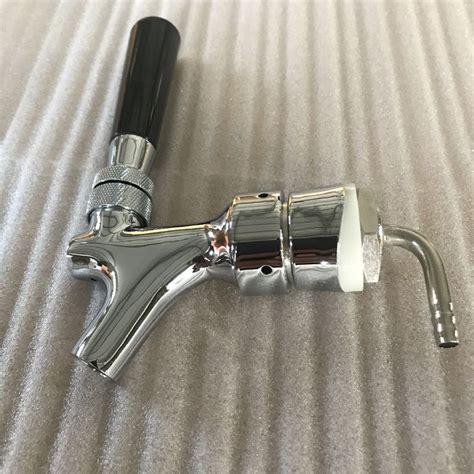 Draft Beer Keg Faucet With Flow Controller Chrome Plating Shank Tap