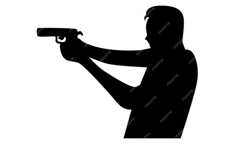 Premium Vector Silhouette Of Man Holding The Gun