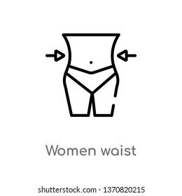 Outline Women Waist Vector Icon Isolated Stock Vector Royalty Free