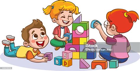 Kids Play Together Educational Toyseducational Toys Stock Illustration