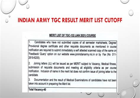 Indian Army Tgc Merit List New List Tgc Ssb Dates And