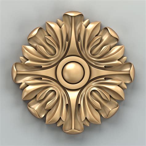 Round Rosettes Collection 01 3d Model Cgtrader