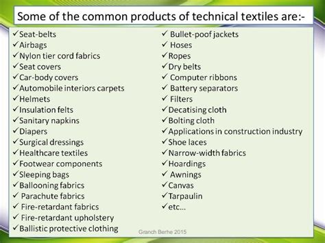 1. technical textiles