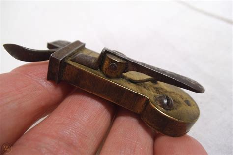 Antique Brass Spring Loaded Lancet Scarificator Blood Letting Tool