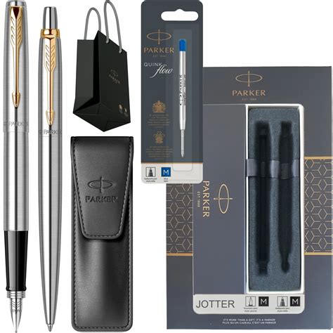 Set Stilou Pix Parker Jotter Royal Stainless Steel Gt Gravat Cu Etui