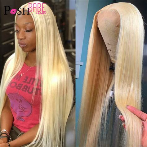 X X Honey Blonde Lace Front Human Hair Wigs Inch Straight