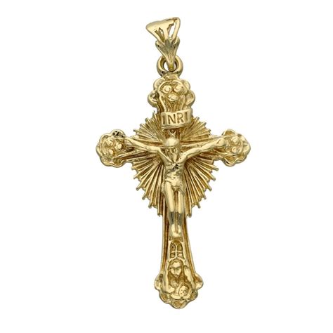 9ct Yellow Gold Crucifix Pendant Miltons Diamonds