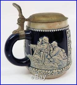 WWII Vintage Antique Beer Mug Ceramic Stein WW1 Imperial German 0 5L