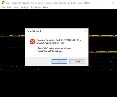 Spongebob Battle For Bikini Bottom Crashes On Initial Screen Issue Cxbx Reloaded Cxbx