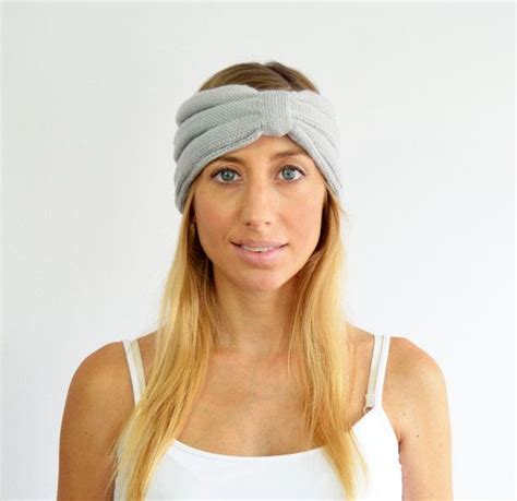 Turban Woman Twist Elegant Grey Headband Wool Handmade Por Winchas