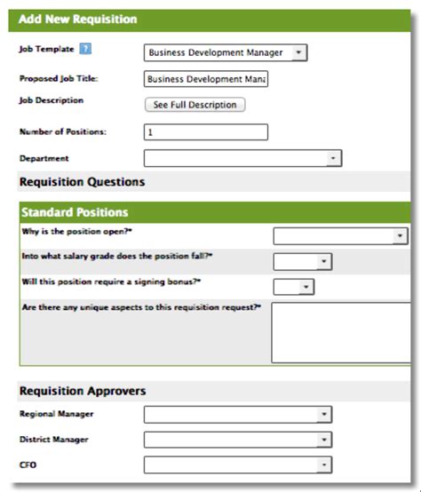 Requisition Template