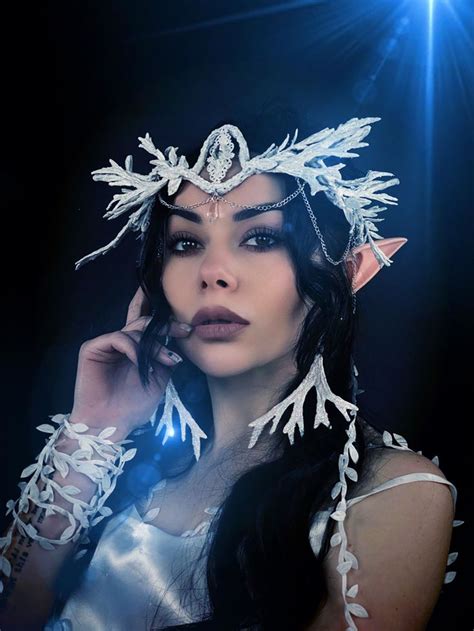 White Ice Fairy Tiara Winter Fairy Crown Winter Elf White Etsy