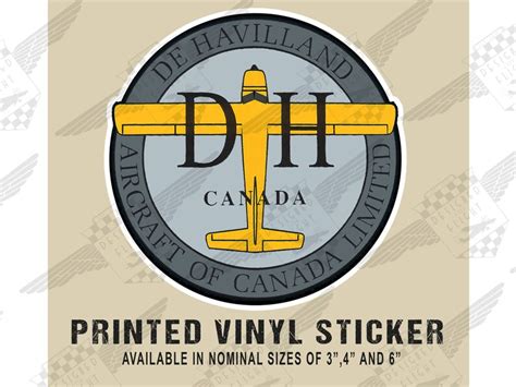 De Havilland Canada Vintage Aircraft Logo Printed Vinyl Etsy