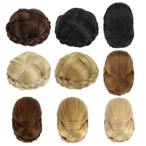 Free Beauty Synthetic Hair Braided Clip In Hair Bun Chignon Hair Piece