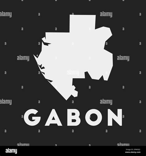 Gabon Icon Country Map On Dark Background Stylish Gabon Map With