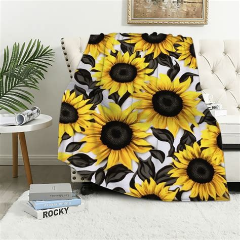 Aristuring Cow Sunflower Blanket Soft Lightweight Flannel Throw