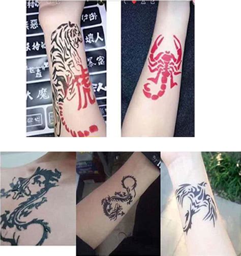 Henna Tattoos Stencils Large Temporary Tattoo Templates For Men