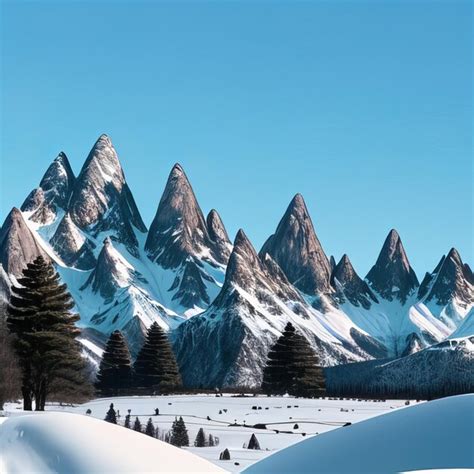 Premium Photo | Stunning snow mountain landscape