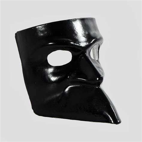 Venetian Bauta Total Black Máscaras venecianas ponibles de papel maché