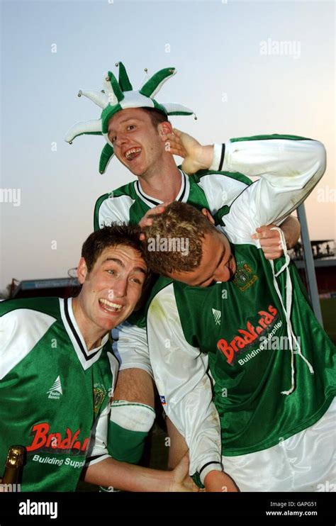 Yeovil Town Players Celebrate Winning The Nationwide Conference And