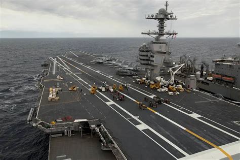 For The First Time Complete Carrier Air Wing On Board Uss Gerald R Ford Cvn 78 Aircraft Carrier