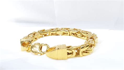 Solid Gold Kings Style Mens Bracelet 18 Kt Or 14 Kt Gold Parasmani Jewellary