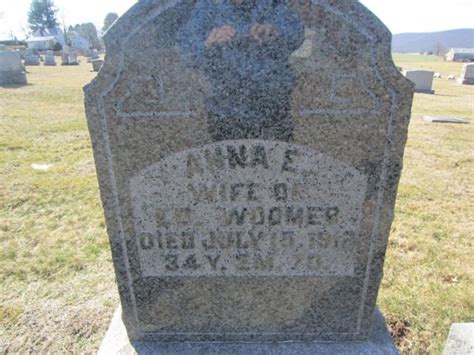 Anna Elizabeth Annie” Schwartz Woomer 1884 1918 Find A Grave Memorial