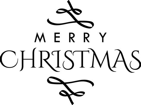 Black Decorative Merry Christmas Greeting Typography Text With Shine