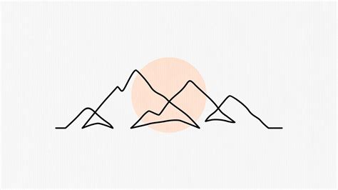 Premium Vector Mountains Design In Elegant Line Art Style