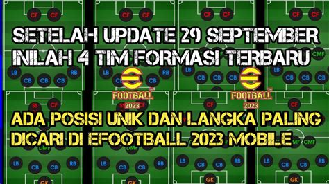 Inilah Tim Formasi Terbaru Unik Dan Langka Posisi Terbaik Paling