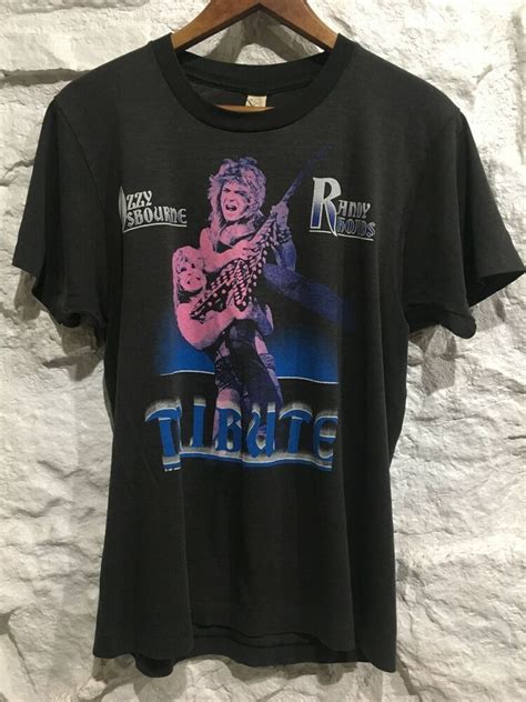 Vintage 80 S 1987 Ozzy Osbourne Randy Rhoads Tribute T Shirt Band Concert Screenstars