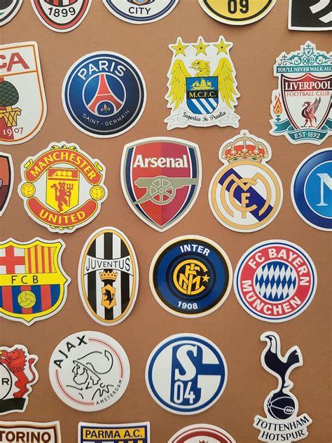 Voetbalteamsstickers Manchester Real Madrid Psg Bayern Arsenal