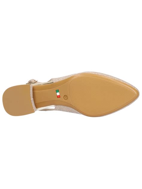 Decollete Tacco Basso Valleverde Da Donna Oro Liviana Calzature