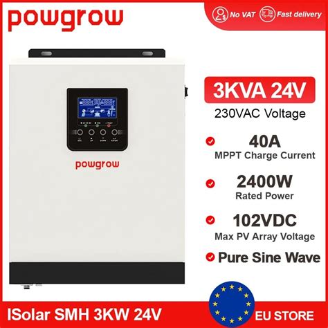 3000va 2400w Hybrid Solar Inverter Pure Sine Wave Dc 24v Ac 220vac Mppt