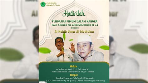 LIVE PENGAJIAN UMUM DALAM RANGKA HAUL SIMBAH KH ABDUSHSHOMAD KE 34