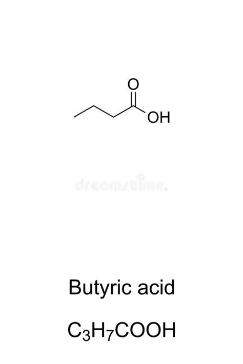 Butyric Acid Butanoic Acid Chemical Formula And Skeletal Structure