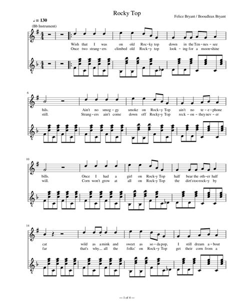 Rocky Top Sheet Music For Saxophone Tenor Guitar Mixed Duet