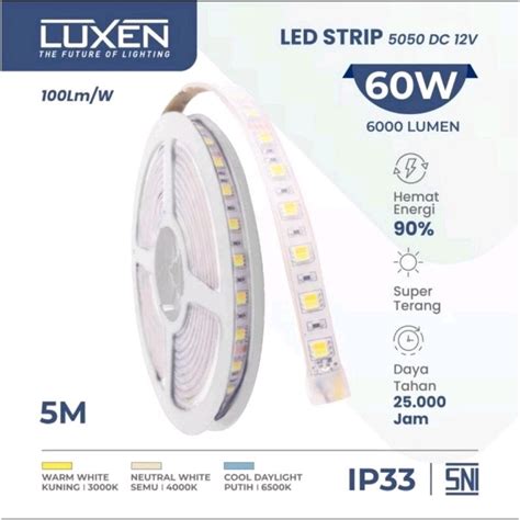 Jual Lampu Strip Led Smd 5050 60w 5m 12v Putih Cdl 6500k Nw 4000k