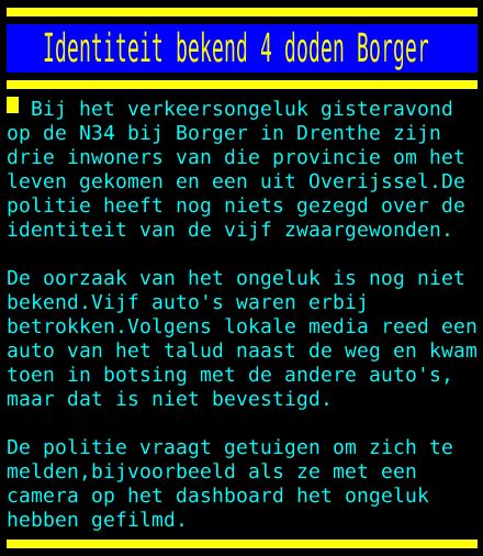 Nos Teletekst On Twitter Identiteit Bekend Doden Borger