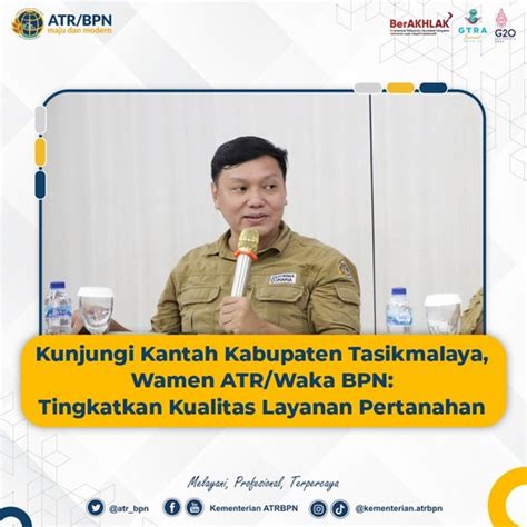 Kunjungi Kantah Kabupaten Tasikmalaya Wamen Atr Waka Bpn Tingkatkan