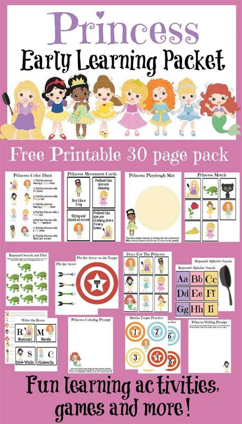 This Free 30 Page Printable Princess Packet Includes Many Fun Learning