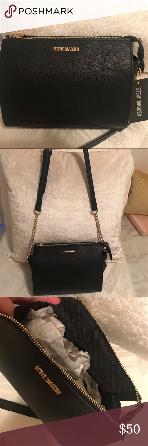 Steve Madden Black And Gold Chain Purse Steve Madden Bags Purses