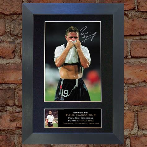 Paul Gascoigne Pre Printed Autograph England Newcastle United